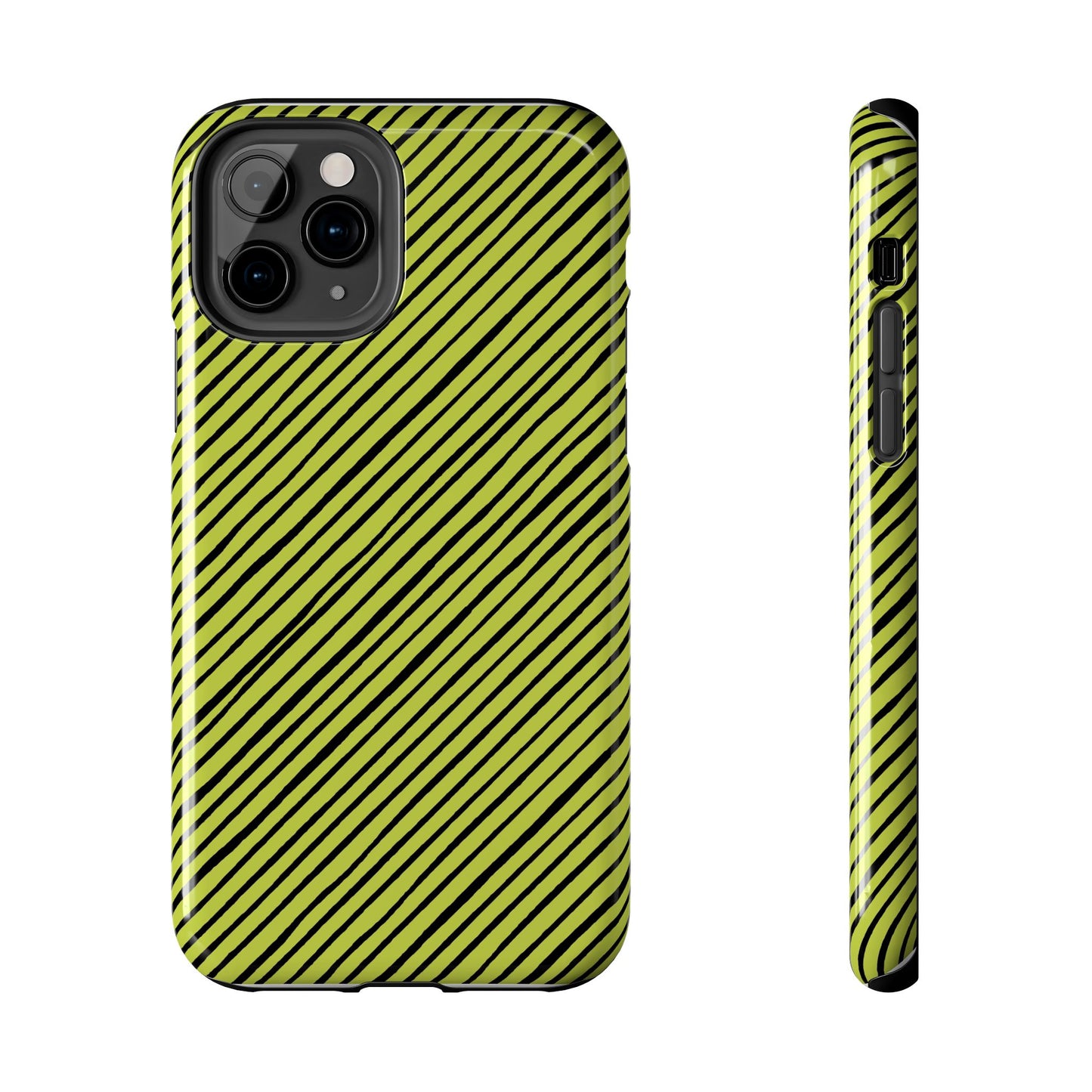 Quirky Bias Stripe Green / Black Phone Case