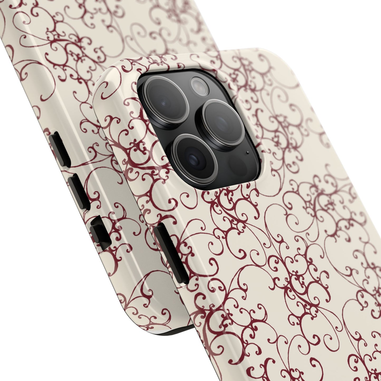 Elegant Scroll Ivory / Red Phone Case