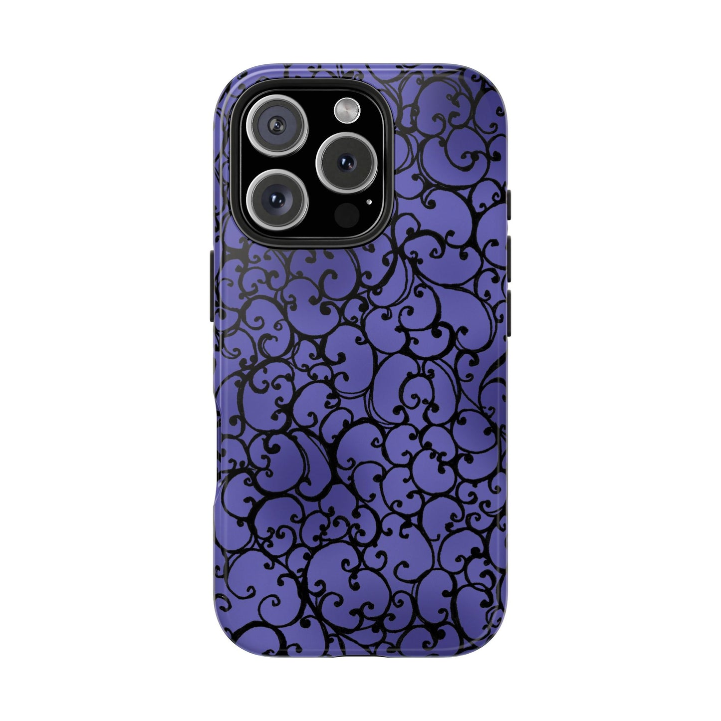 Scrollie Violet / Black Phone Case