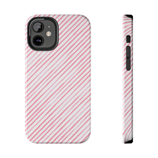 Bias Stripe White / Pink Phone Case