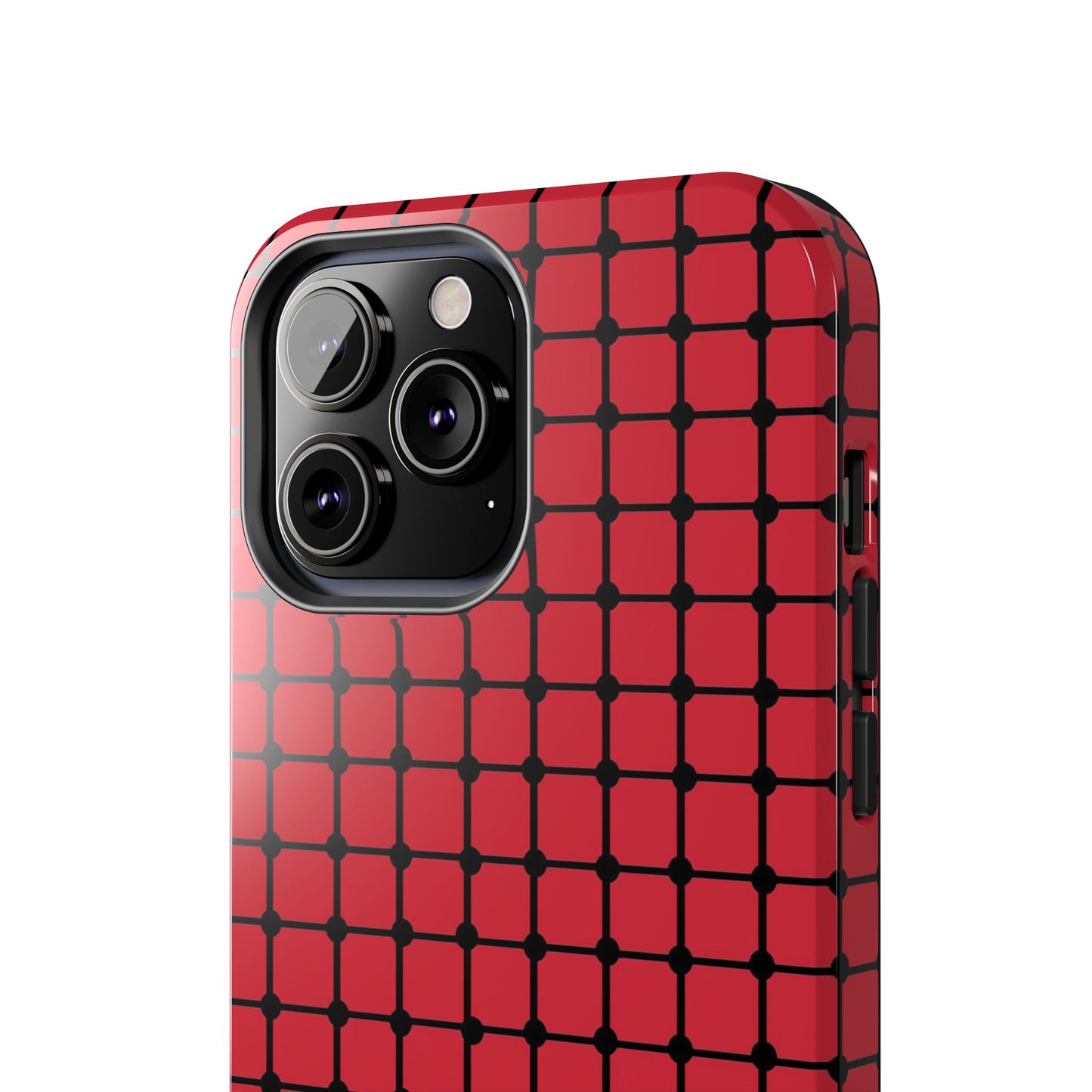 Dot Grid Red / Black Phone Case