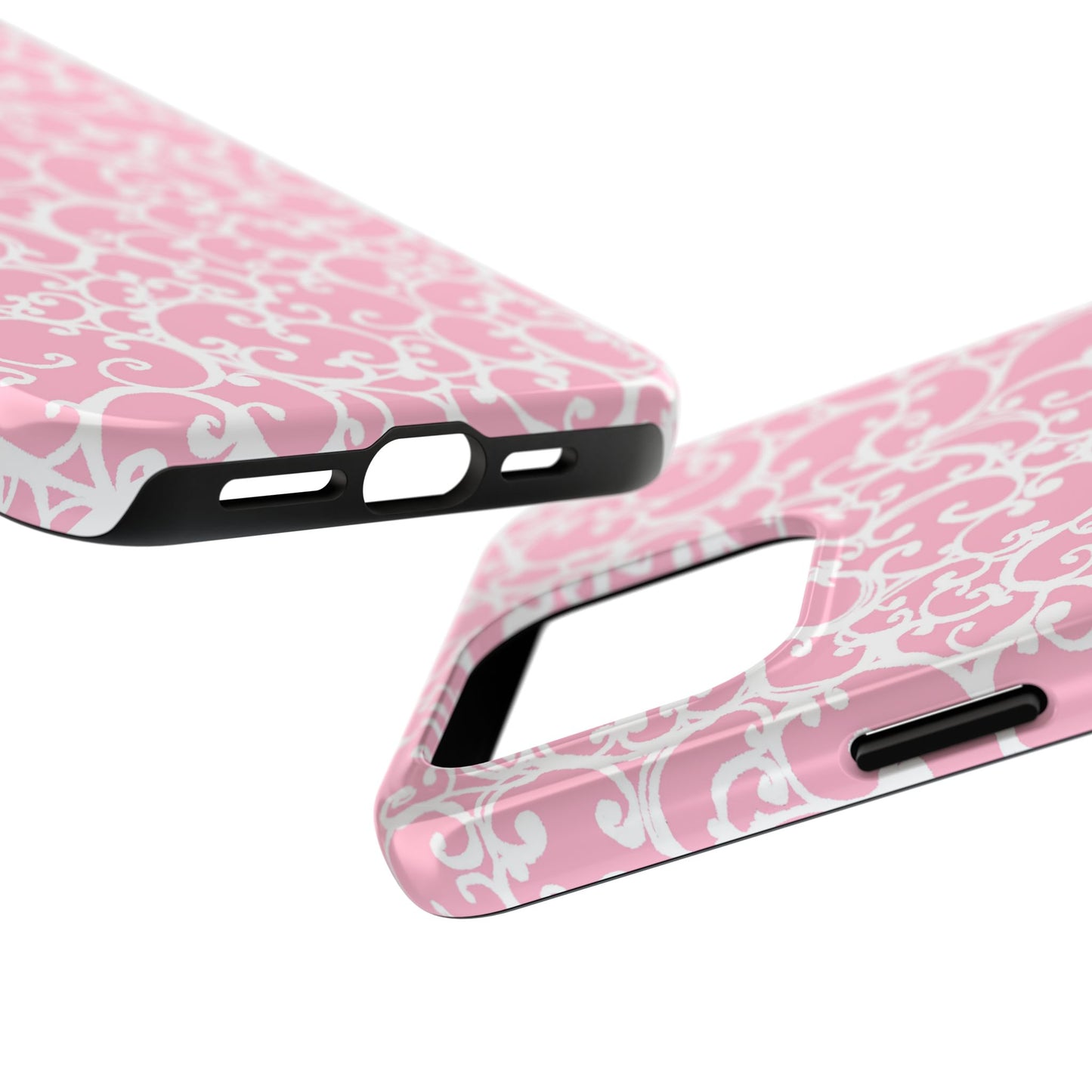 Scrollie Pink / White Phone Case