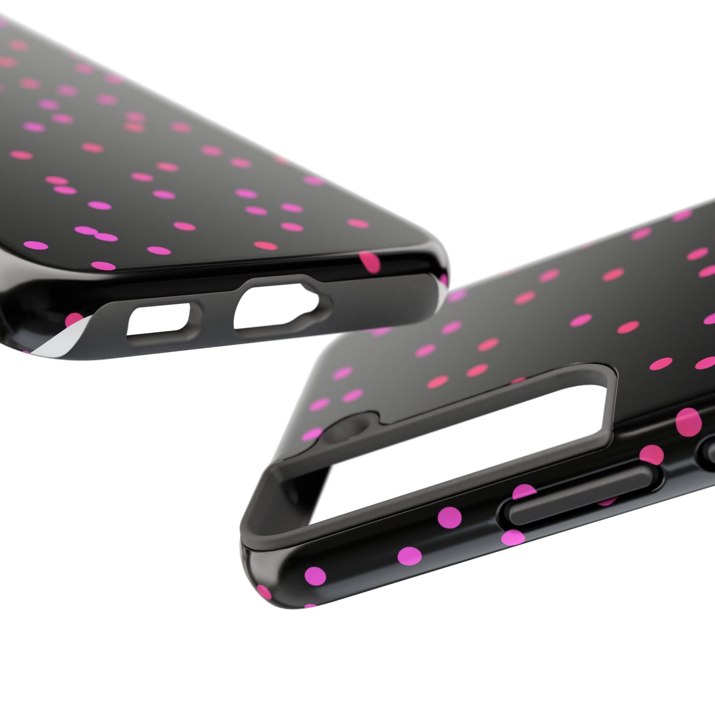 Space Dots Black / Cerise Phone Case
