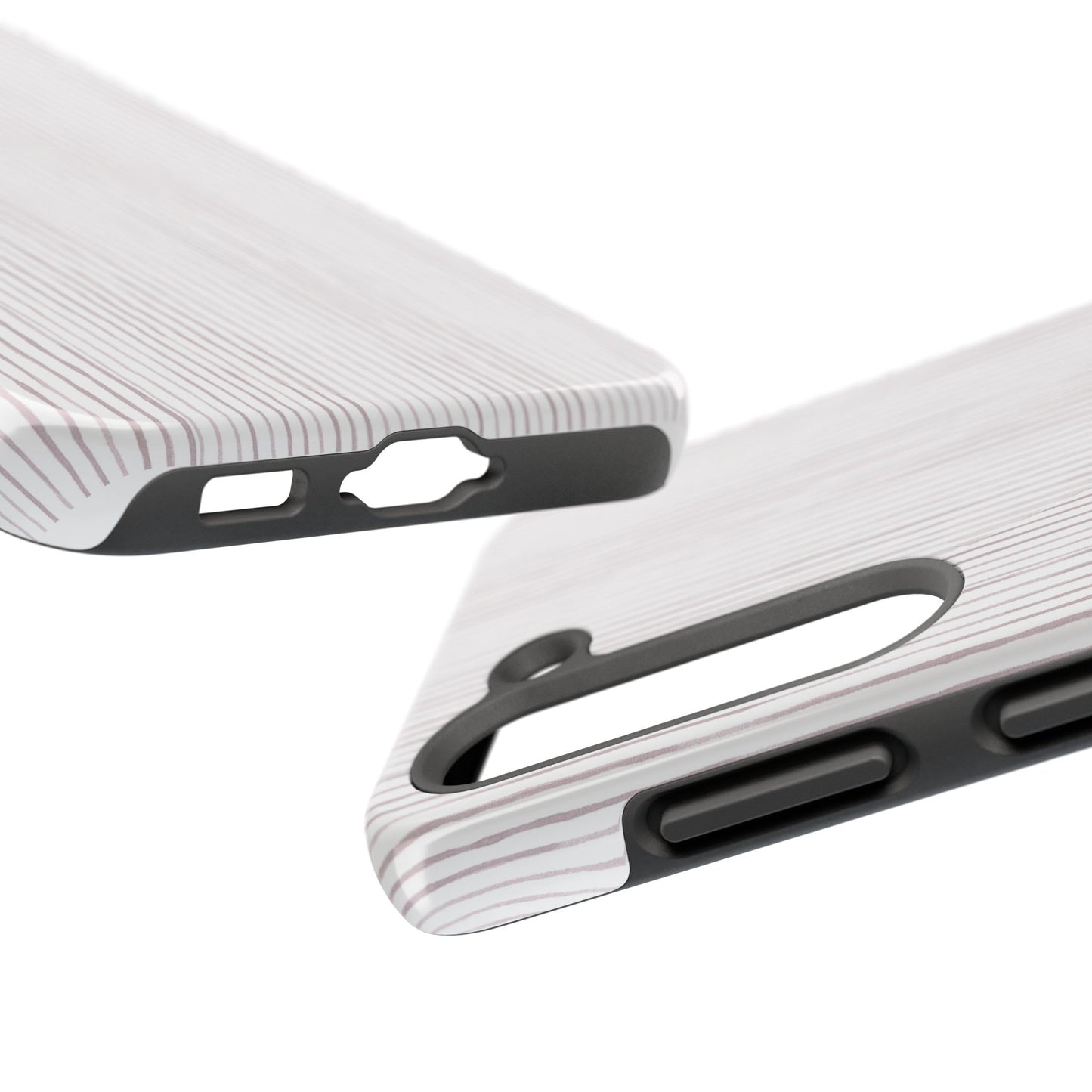 Happy Stripe White / Silver Phone Case
