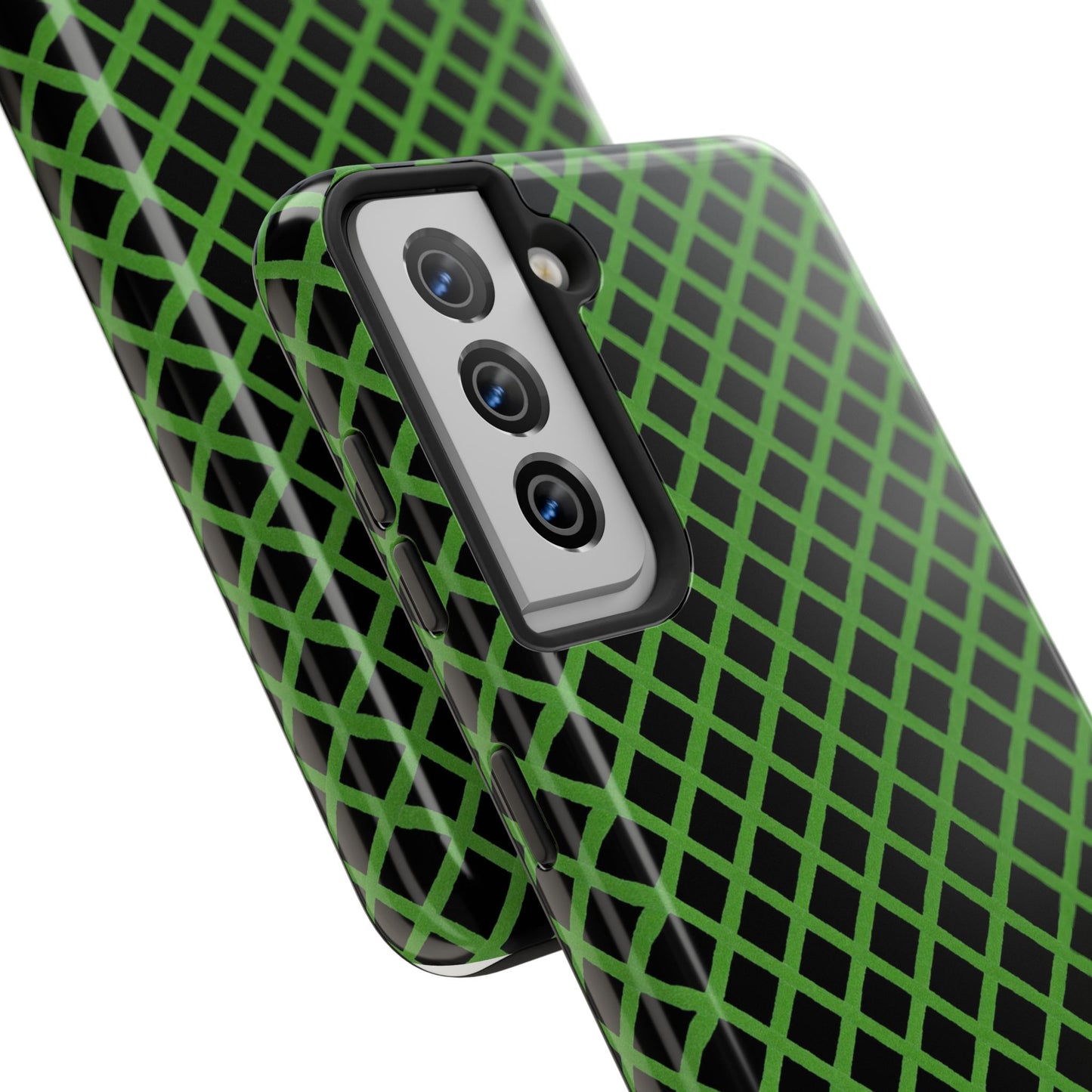 Trellis Green / Black Phone Case