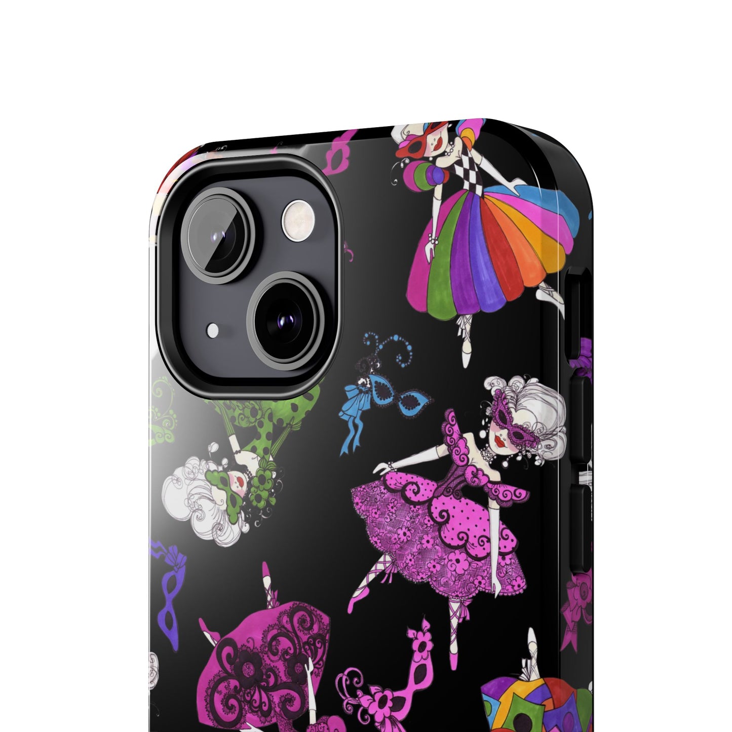 Tossed Masquerade Ladies Black Phone Case