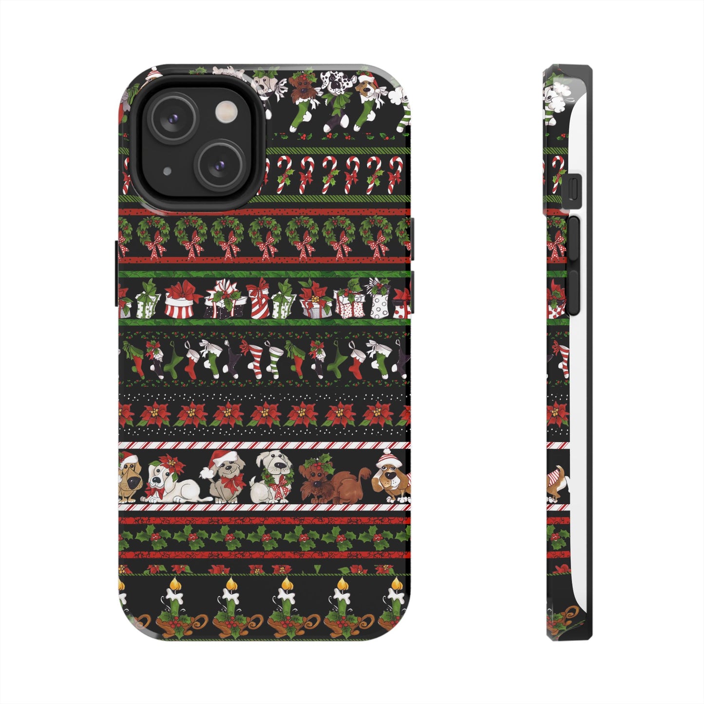 Holiday Borders Black Phone Case