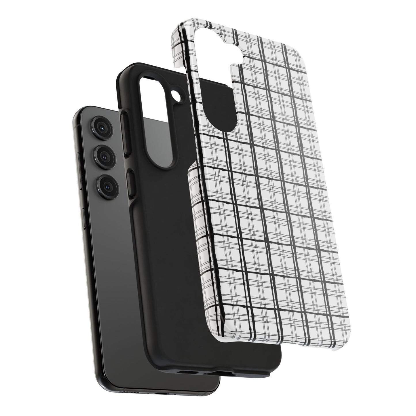 Sophistiplaid White / Black Phone Case