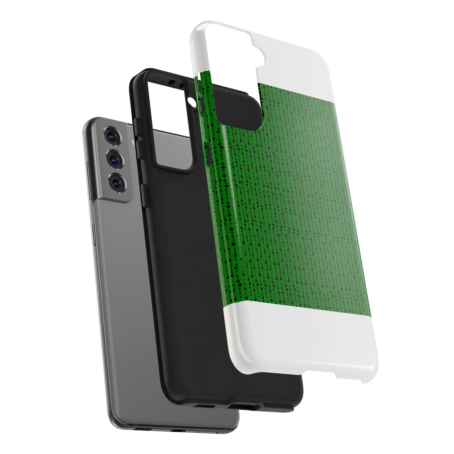 Beaded Curtain Green / Black Phone Case