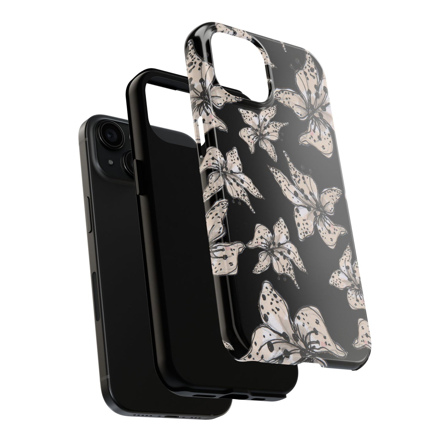 Spotted Lilies Black Phone Case