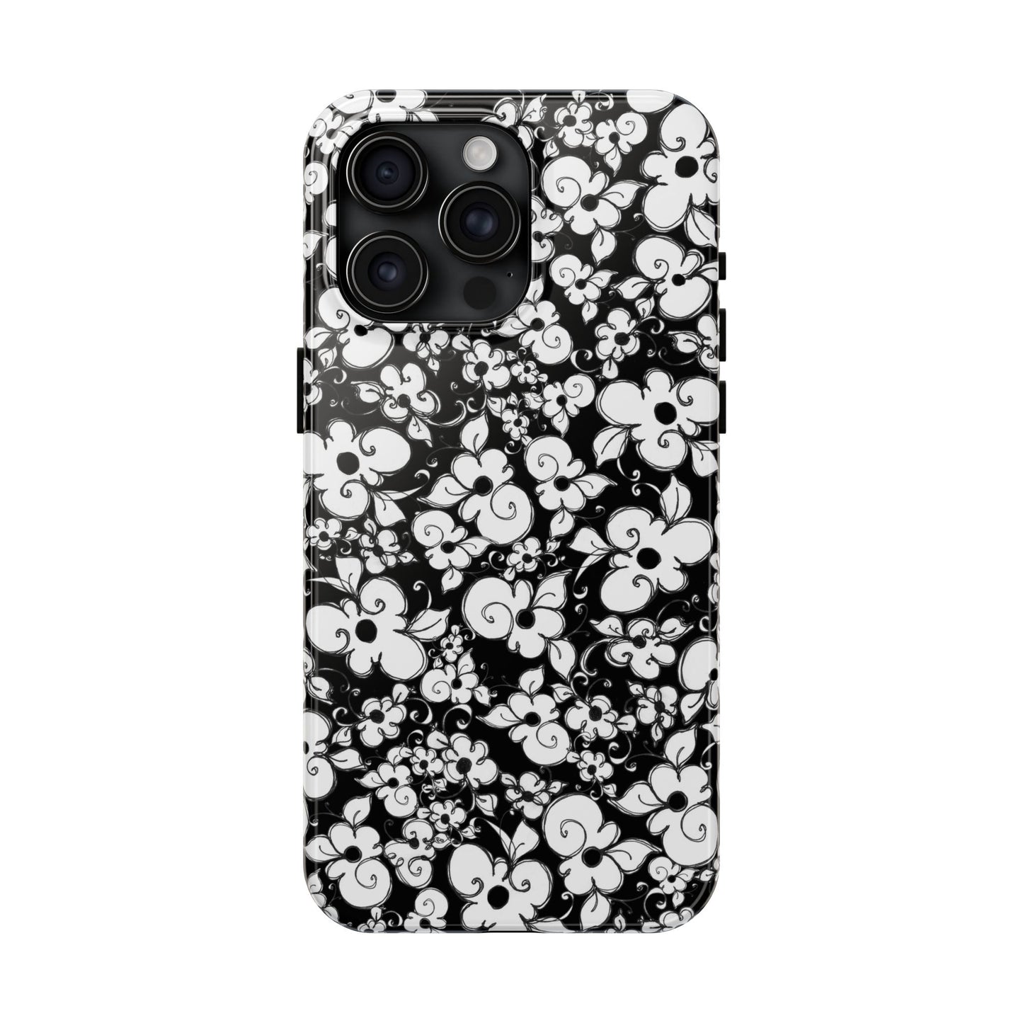 Dog Daisies Black Phone Case