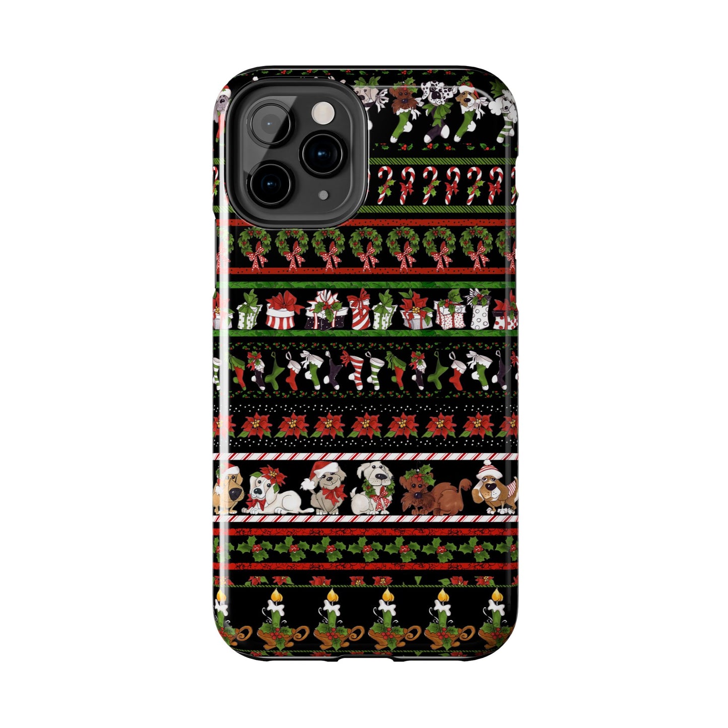 Holiday Borders Black Phone Case