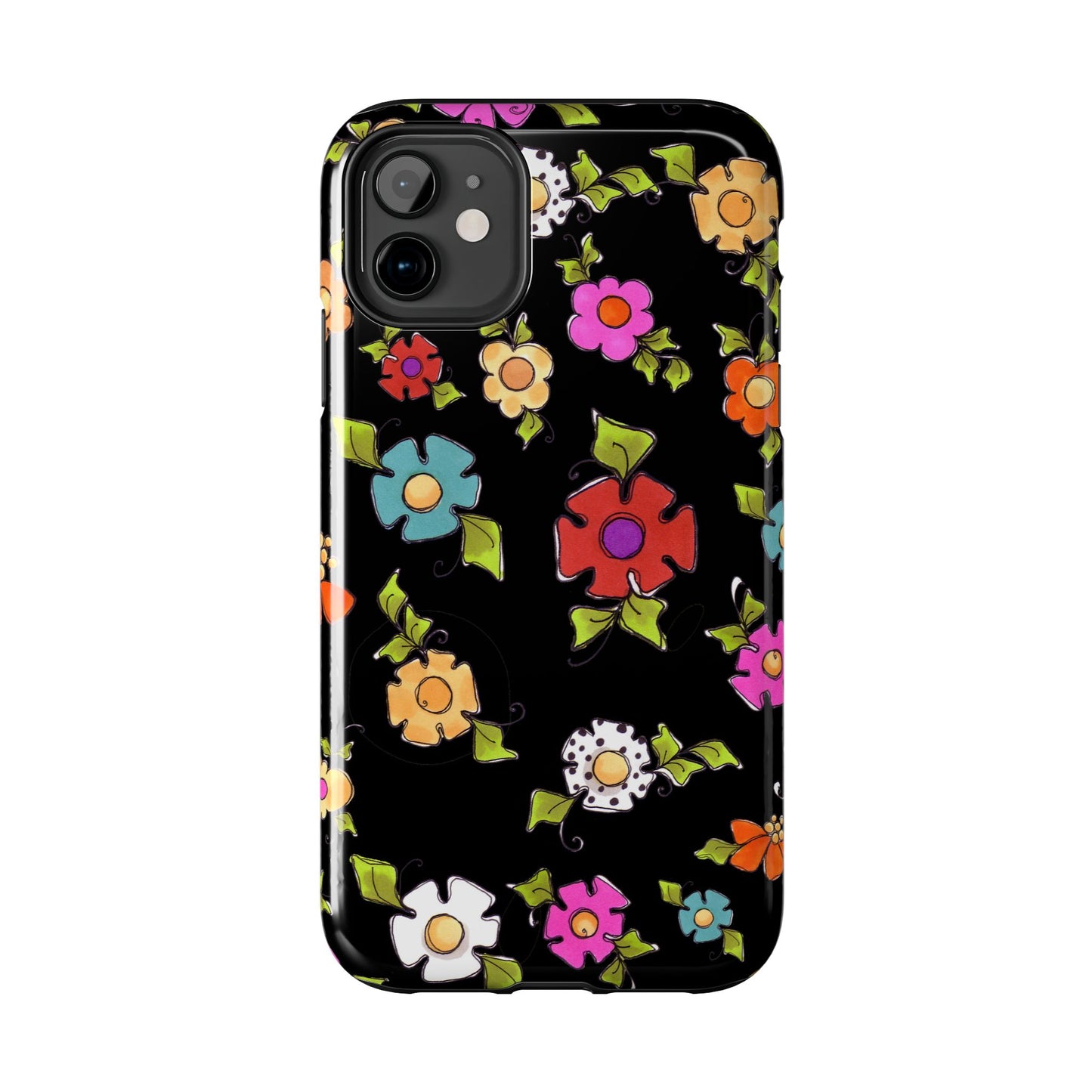 Dog Blooms Black Phone Case
