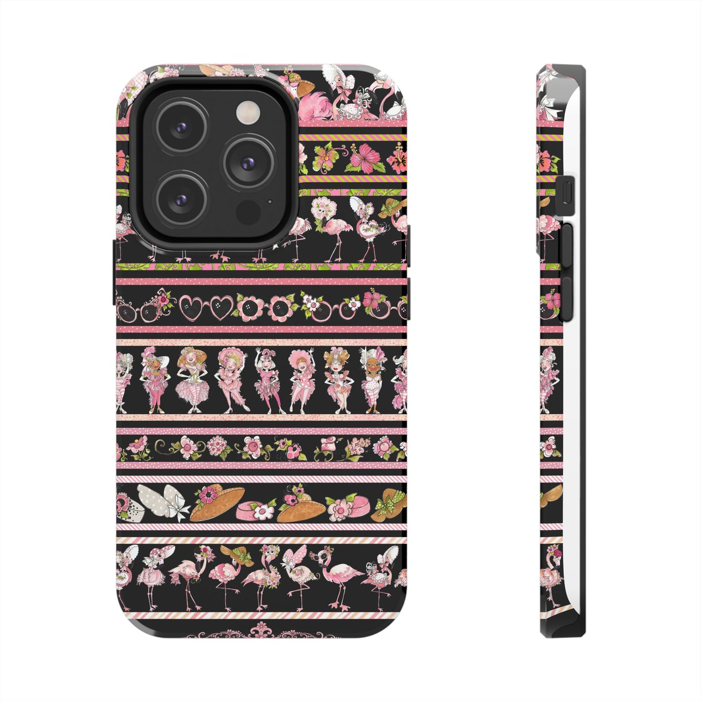 Flam Borders Black Phone Case