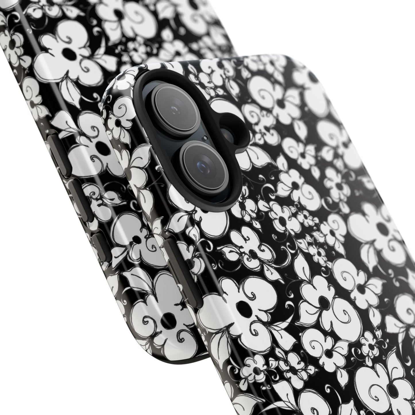 Dog Daisies Black Phone Case