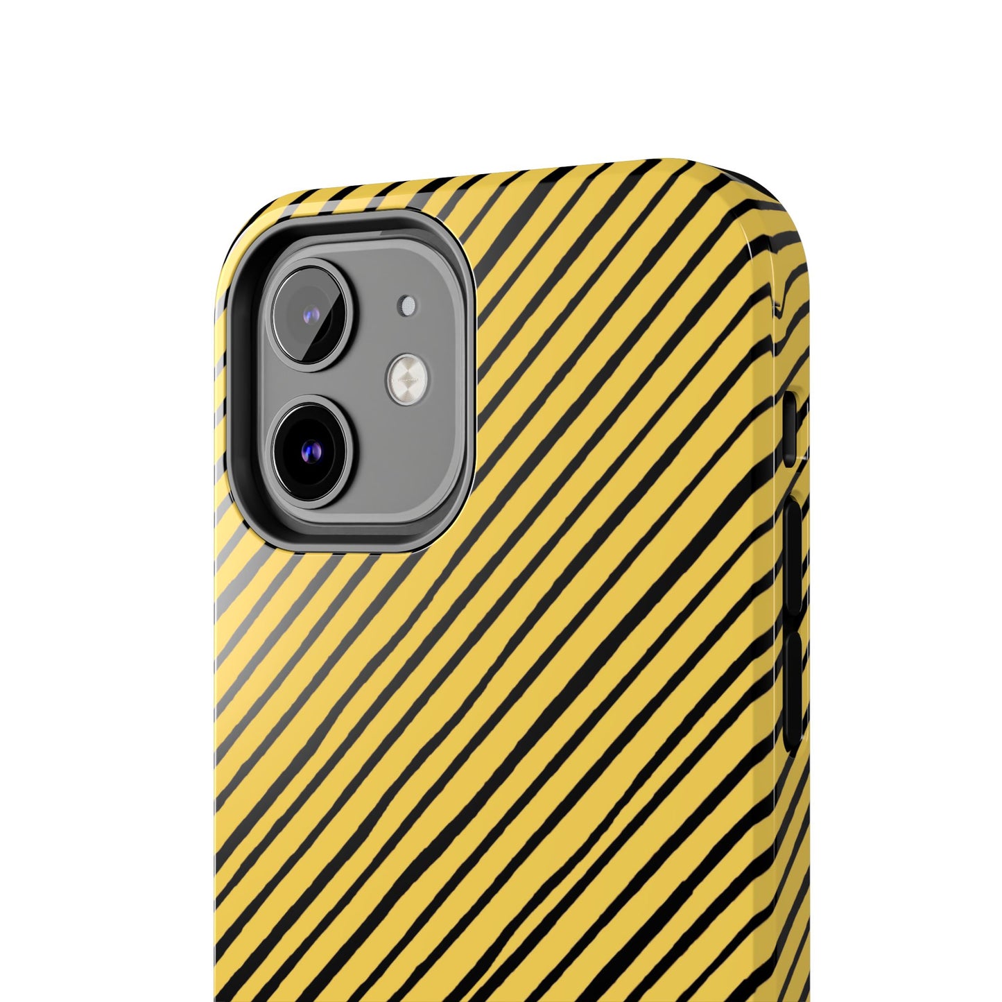 Quirky Bias Stripe Yellow / Black Phone Case