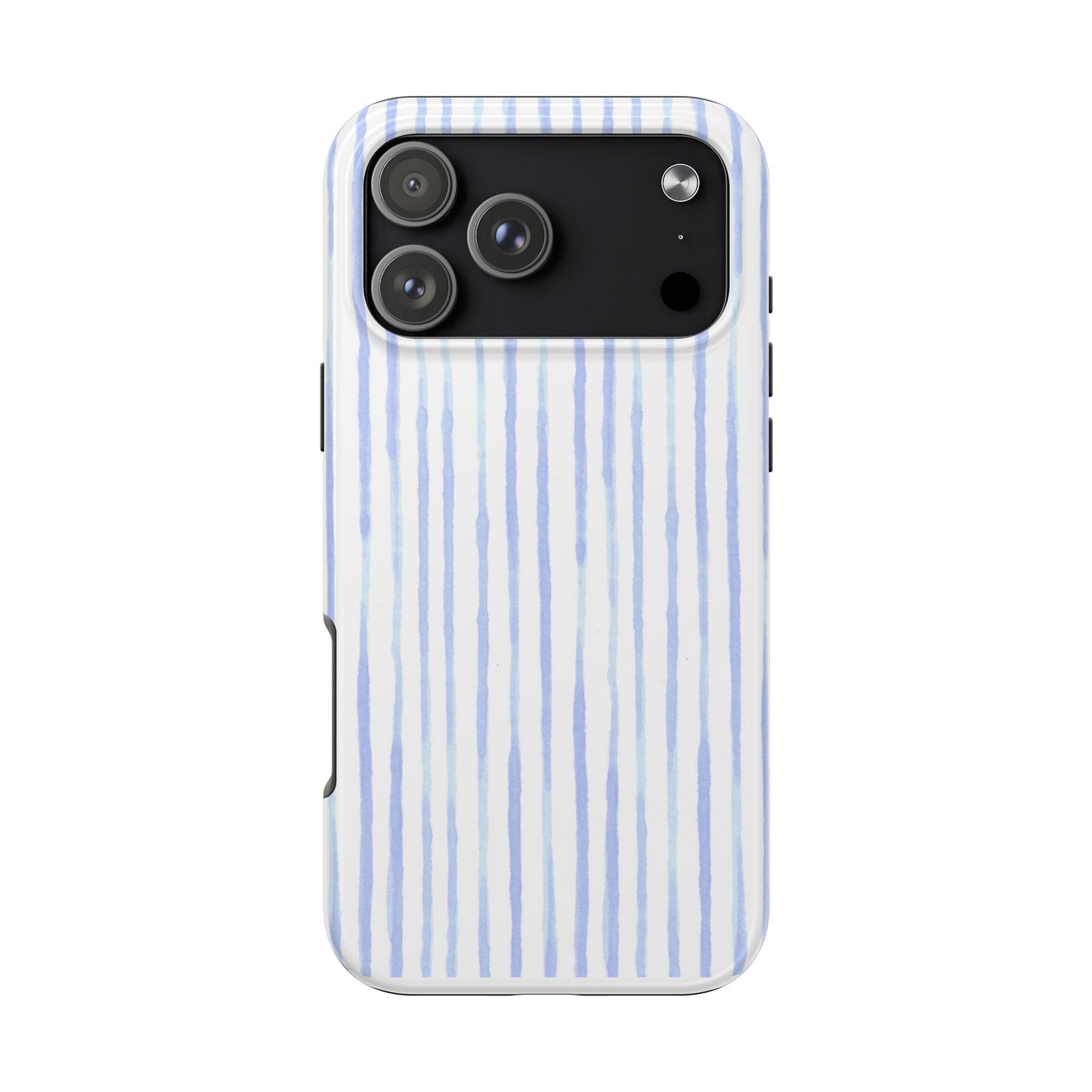 Happy Stripe White / Blue Phone Case