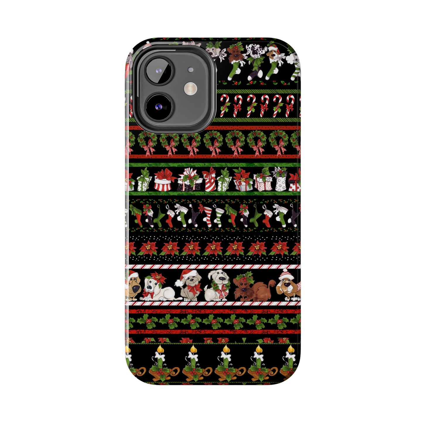 Holiday Borders Black Phone Case