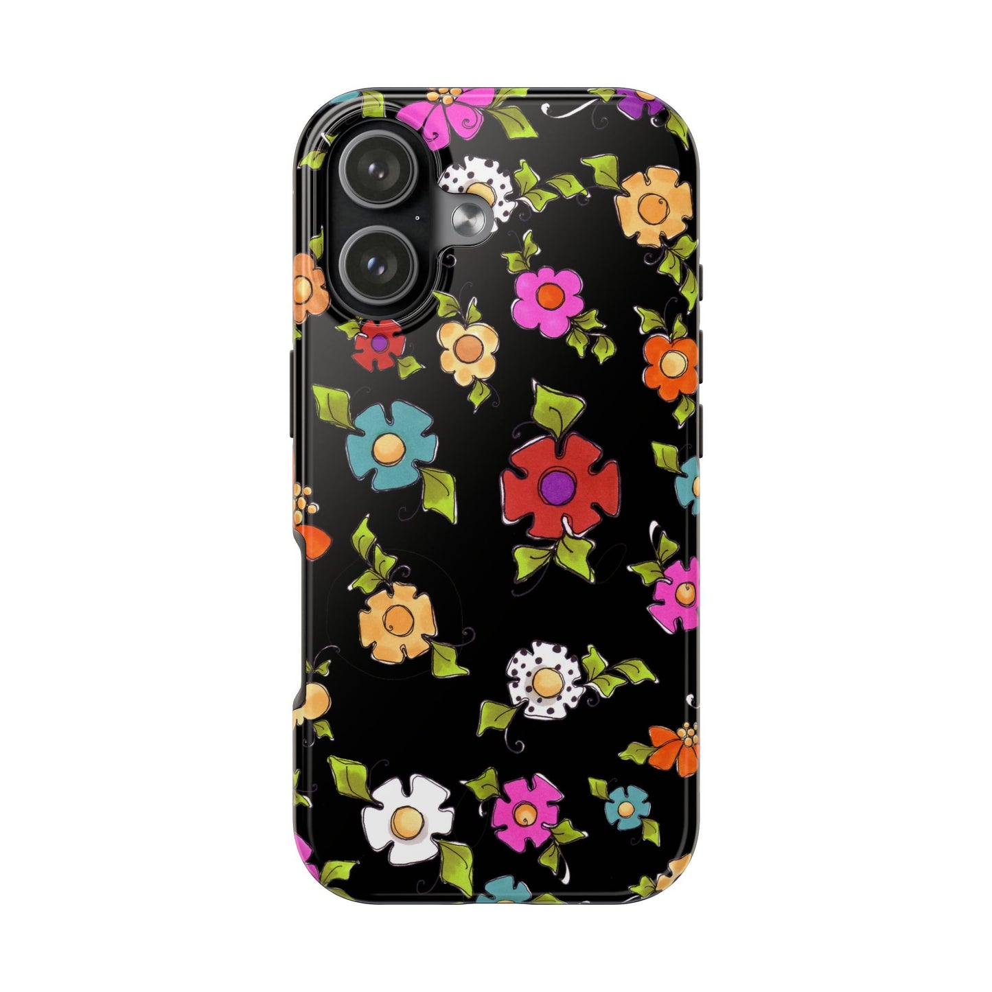 Dog Blooms Black Phone Case