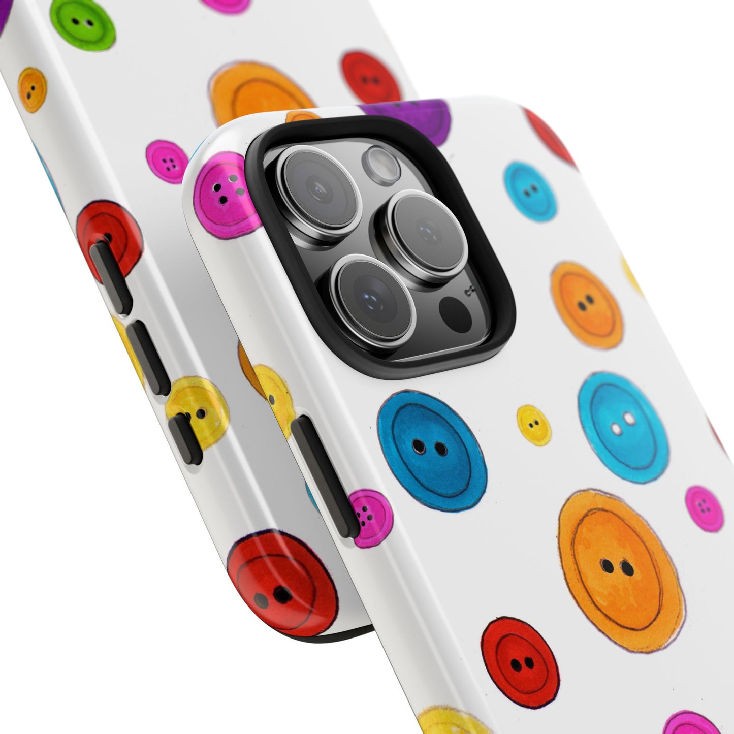 Button Dots White Phone Case
