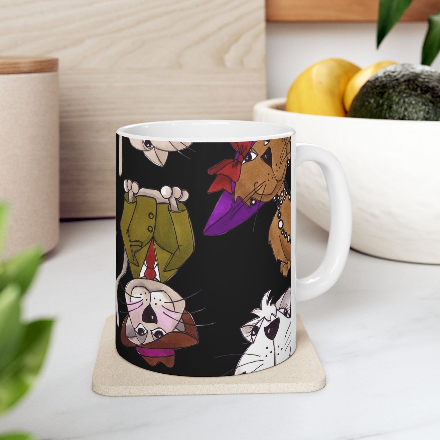 Spice Cats Tossed Black Cup