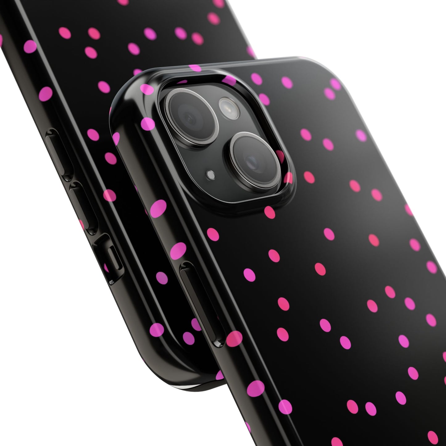 Space Dots Black / Cerise Phone Case