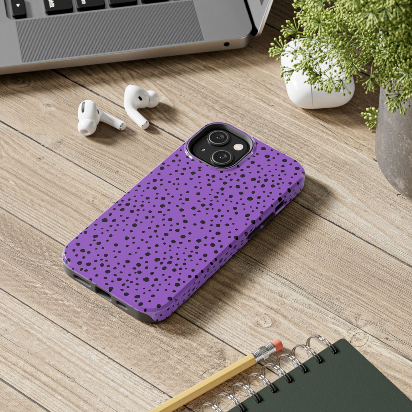 Pepper Dots Purple / Black Phone Case