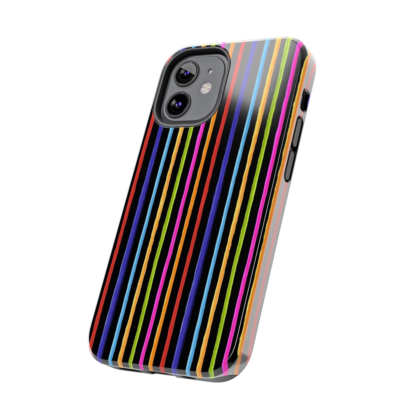 Happy Stripe Black Phone Case