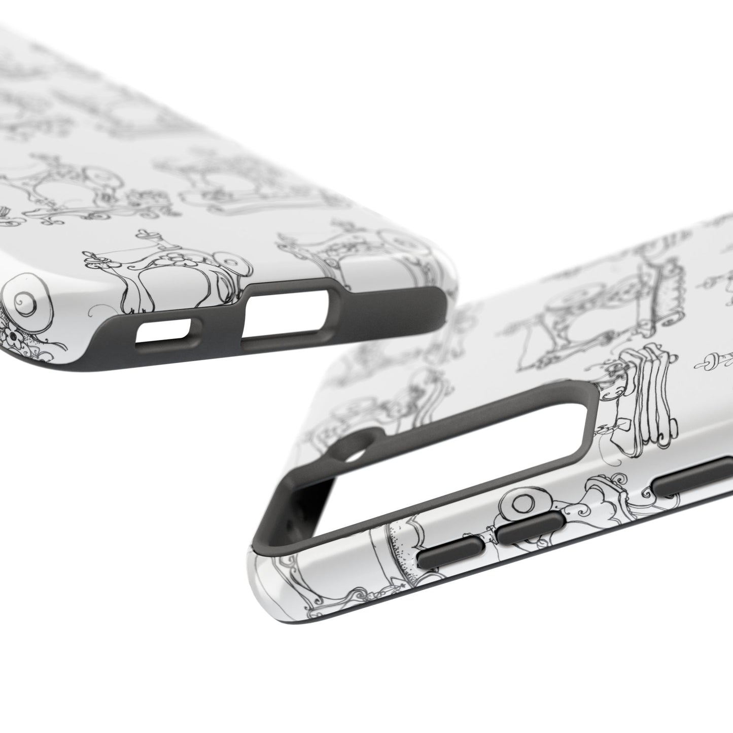 Sew Sew White / Black Phone Case