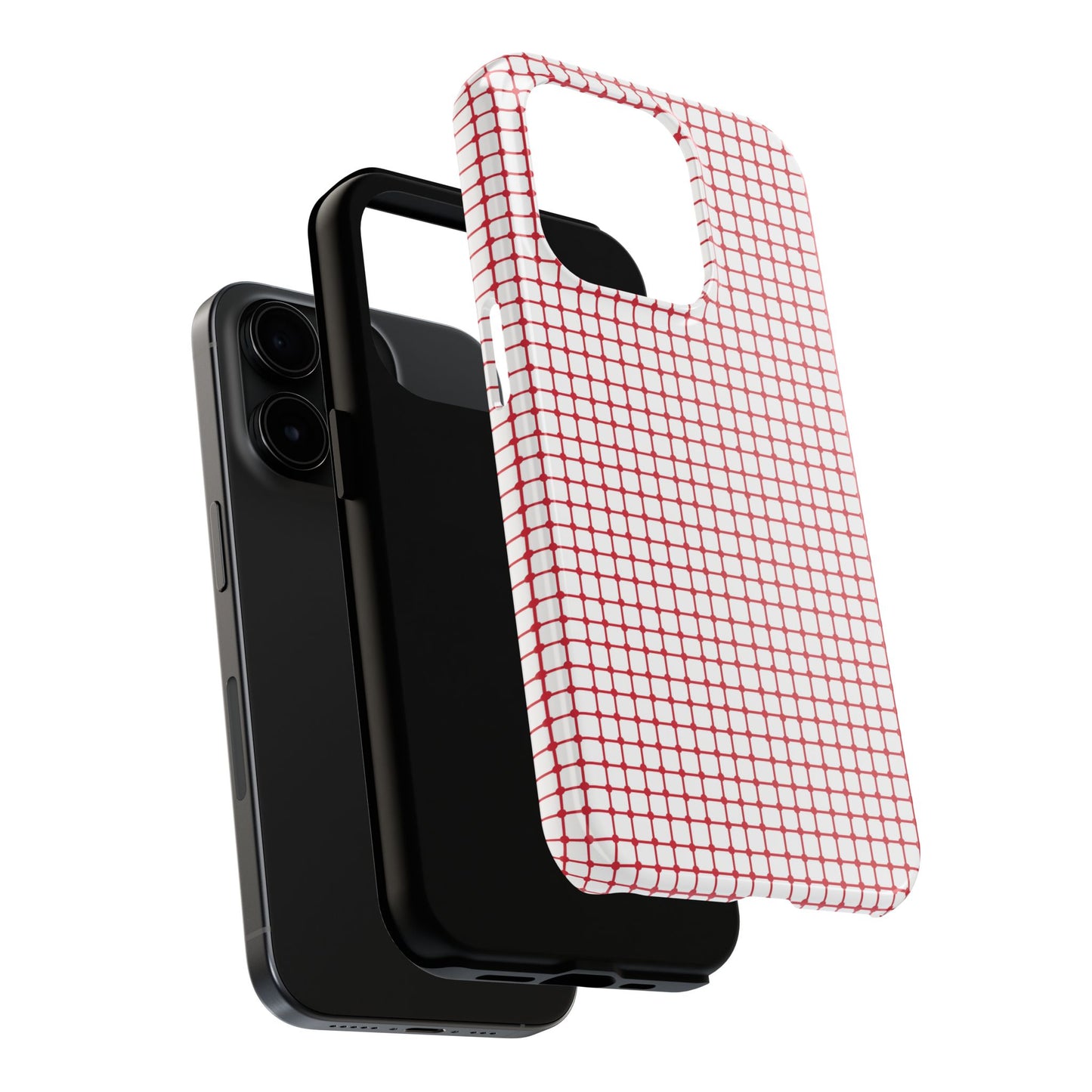 Dot Grid White / Red Phone Case