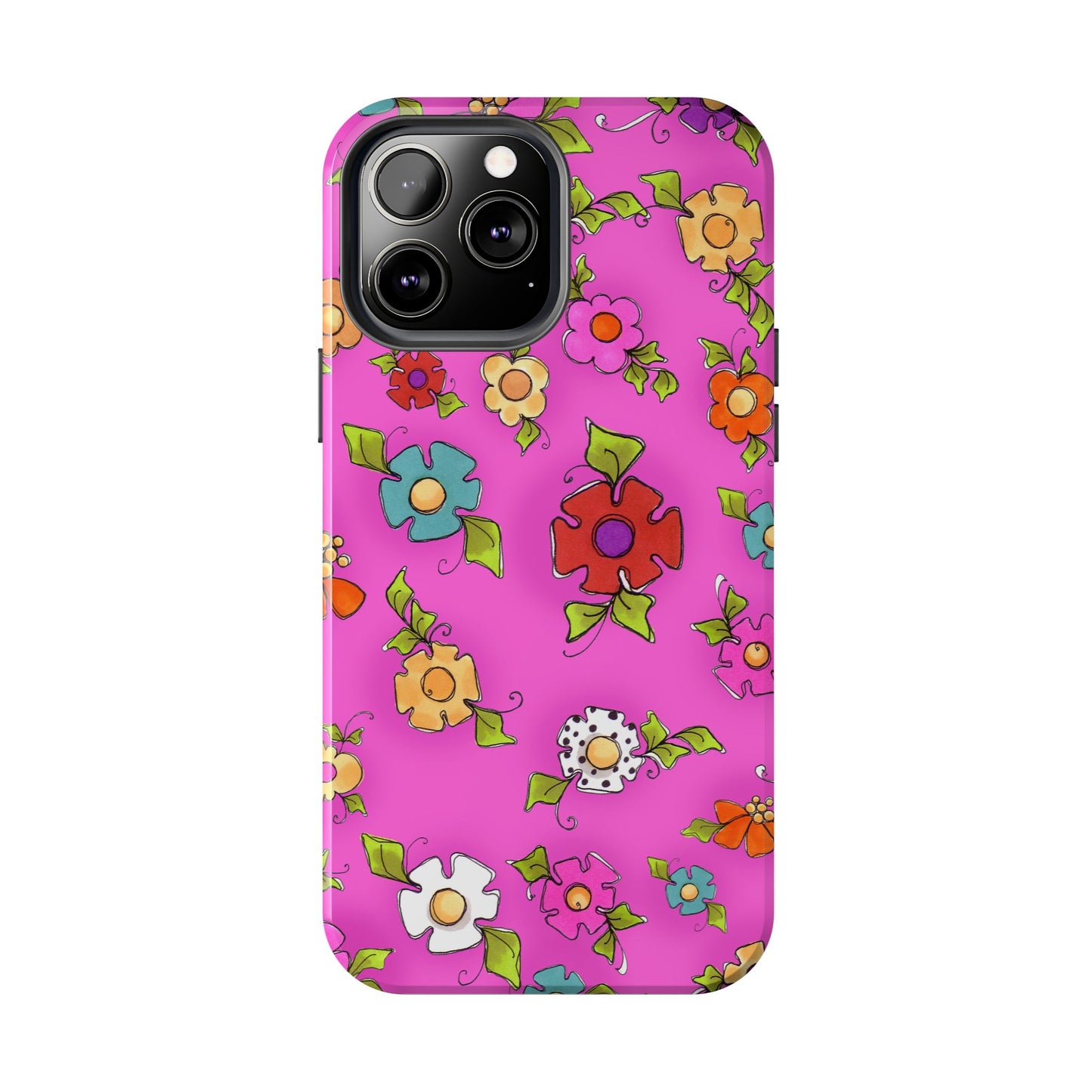 Happy Blooms Cerise Phone Case