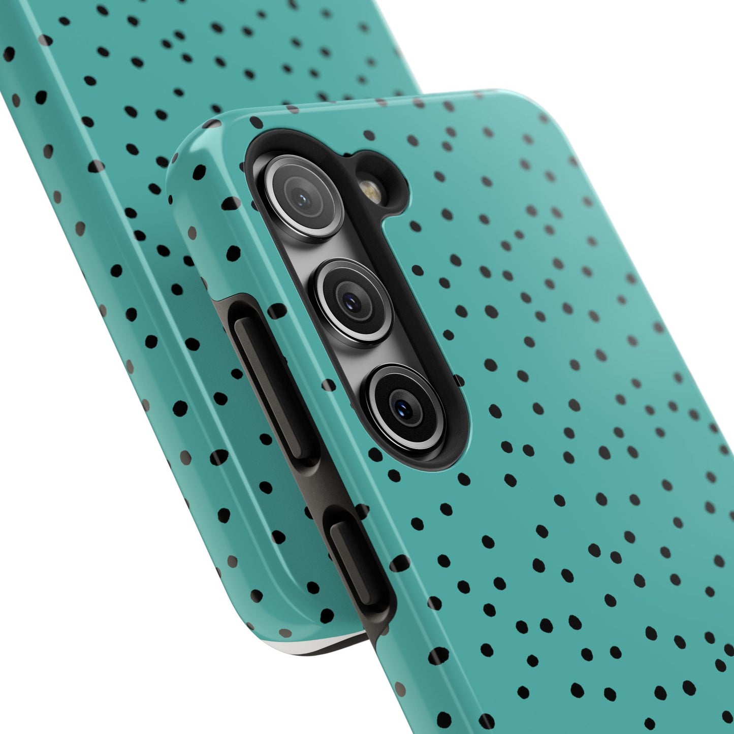 Dinky Dots Turquoise / Black Phone Case