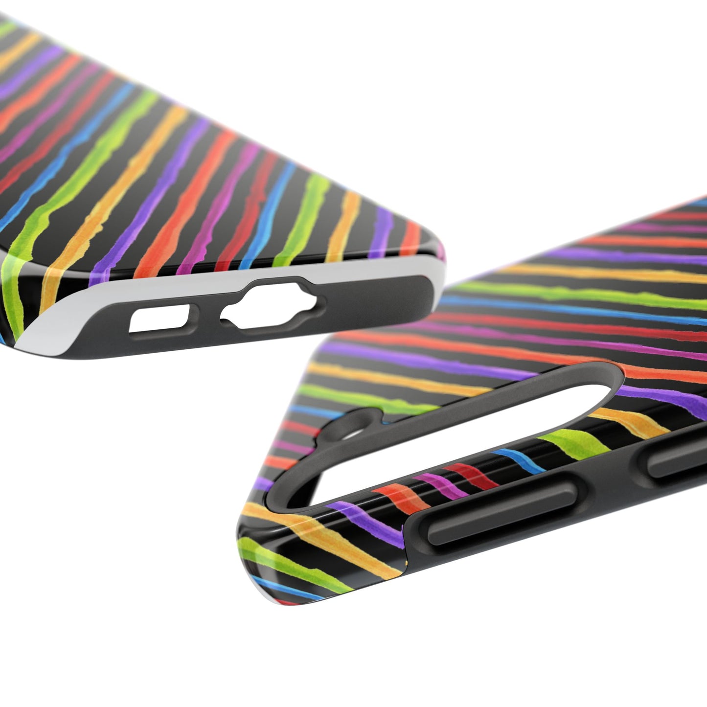 Quirky Bias Stripe Black Phone Case