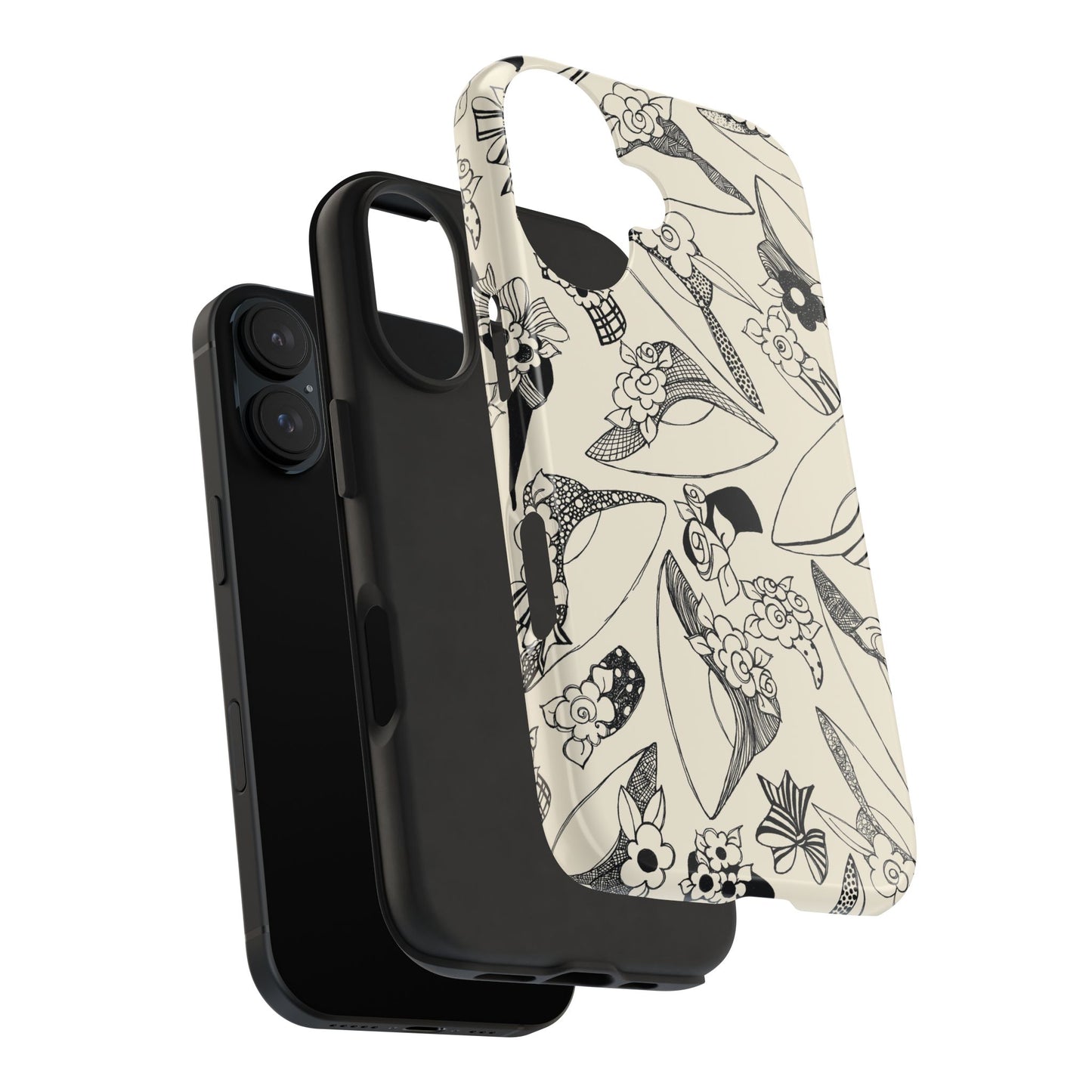 Millinery Ivory / Black Phone Case