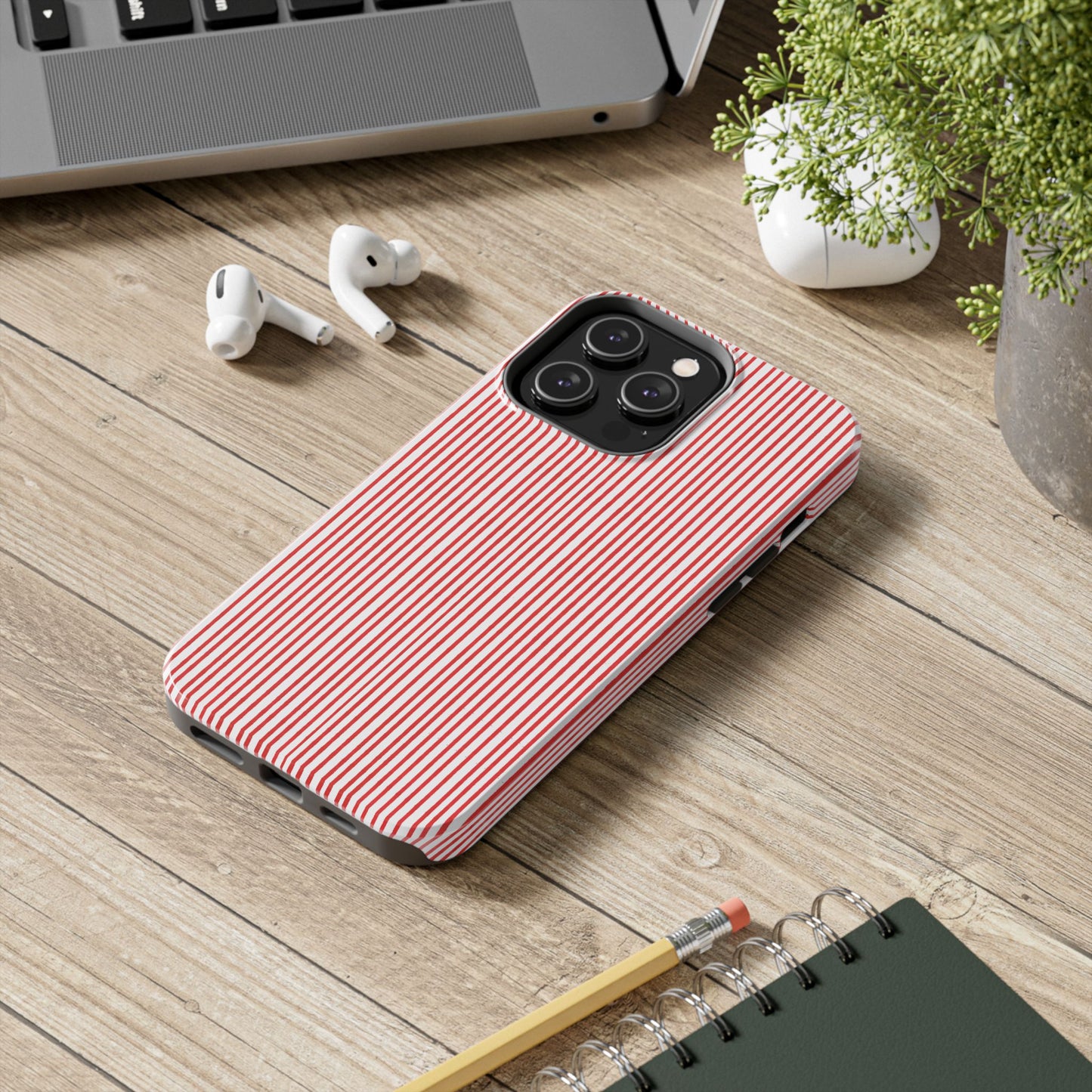 Stripe White / Red Phone Case