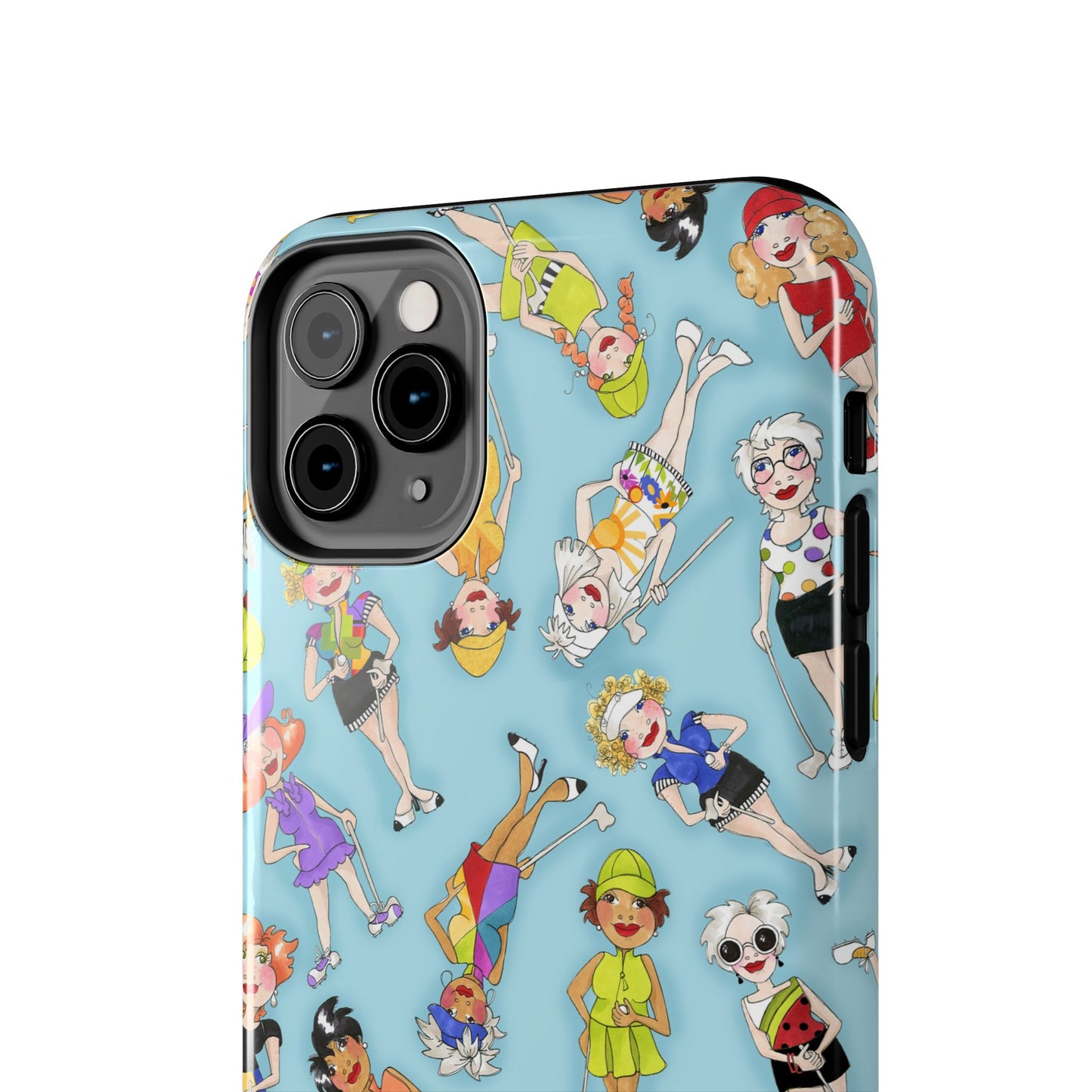 Tossed Golfer Girls Turquoise Phone Case