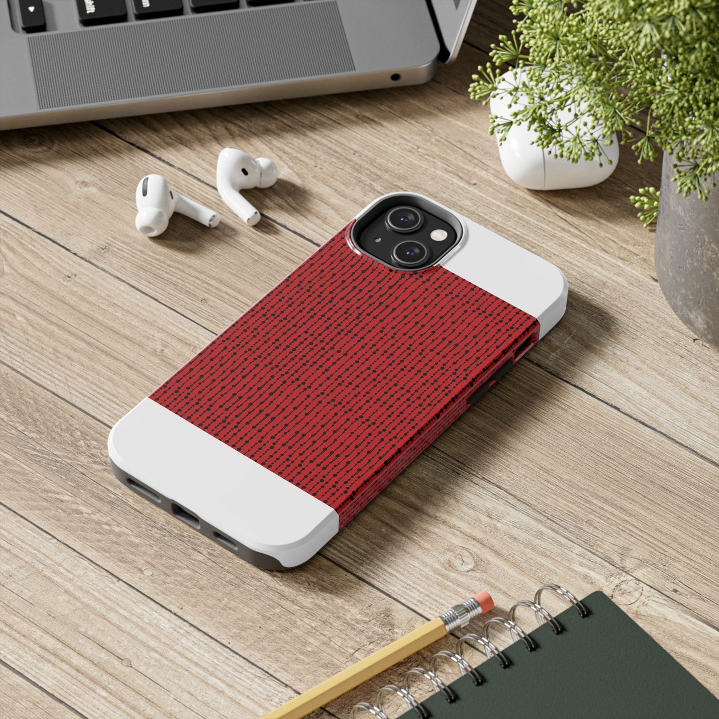 Beaded Curtain Red / Black Phone Case