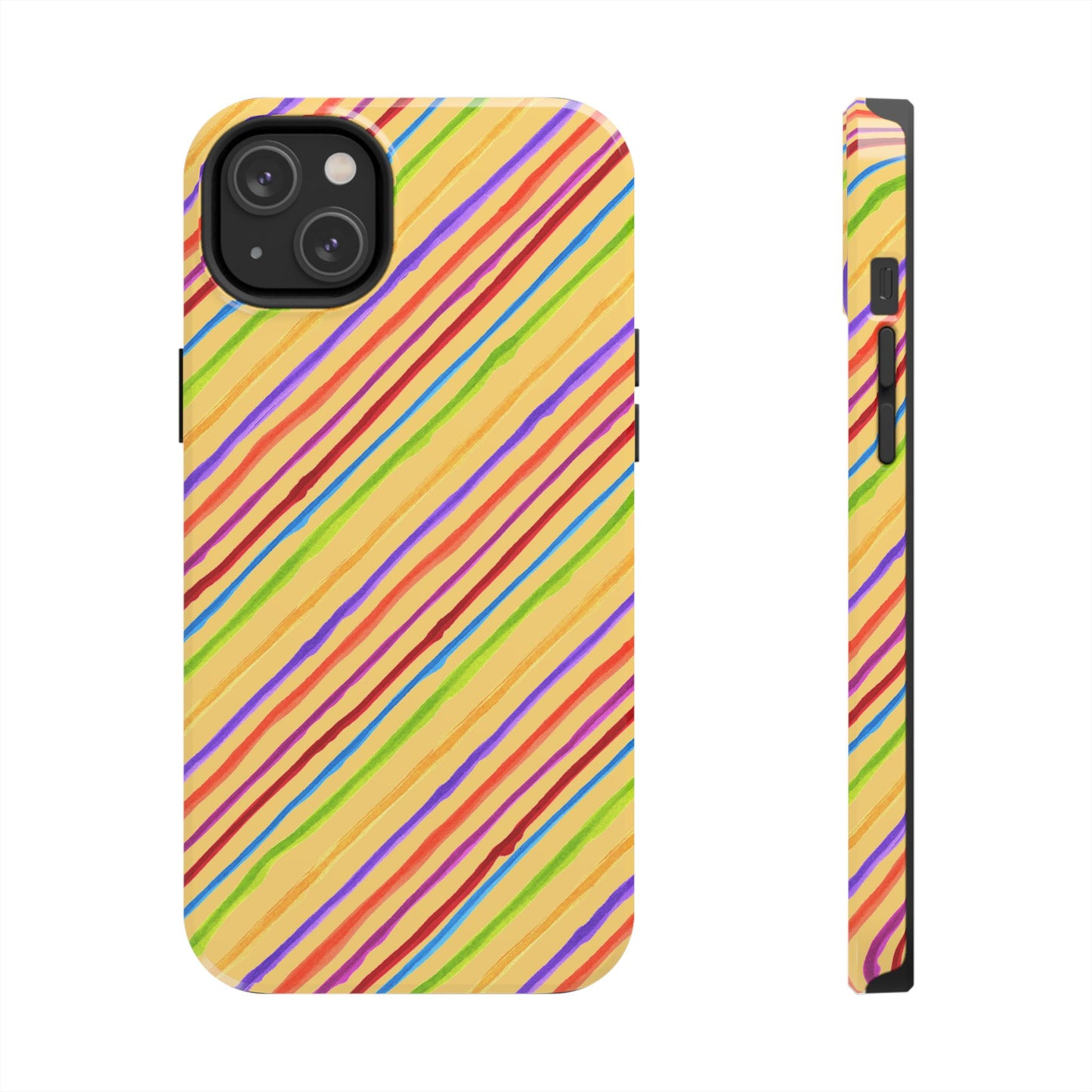Calico Stripe Yellow Phone Case