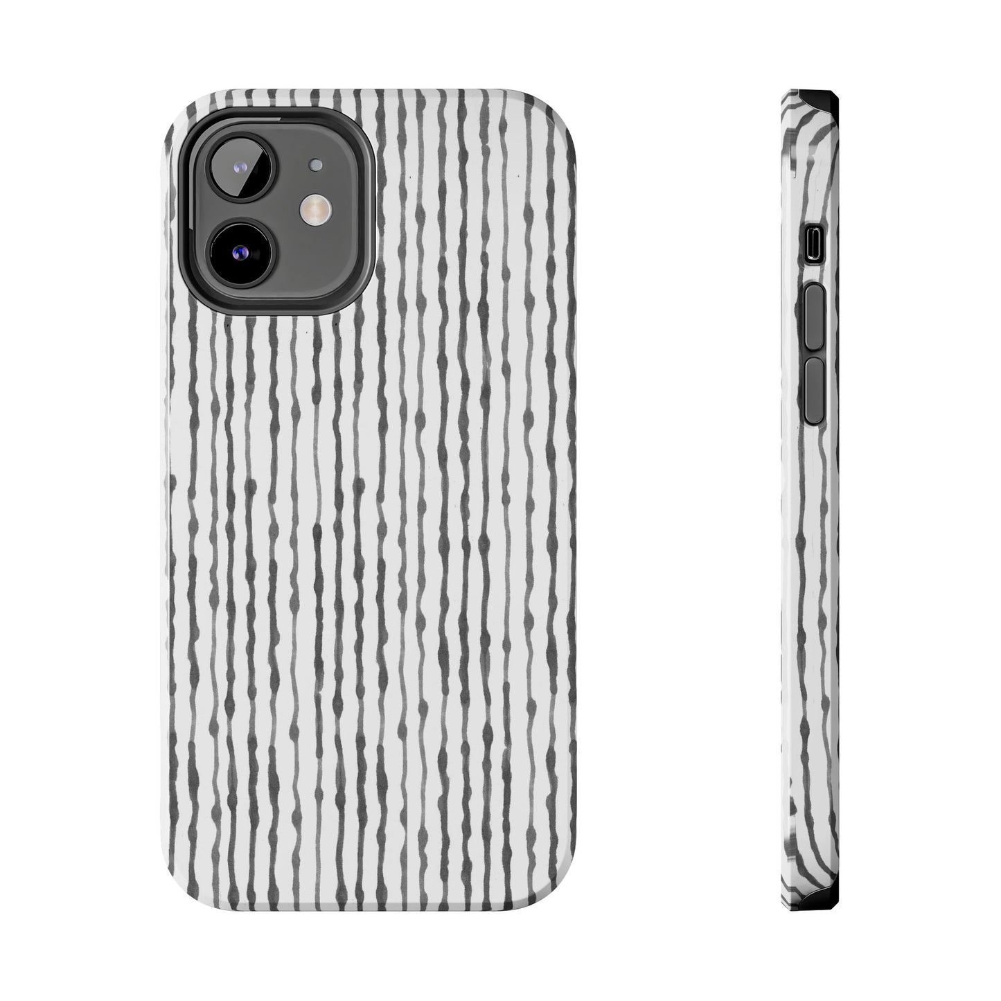 Faux Seersucker White / Charcoal Phone Case