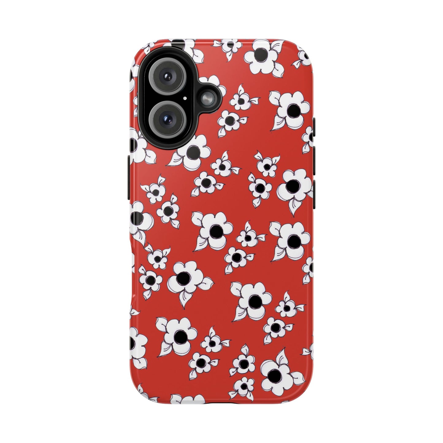 Daisy Cluster Red / Black Phone Case
