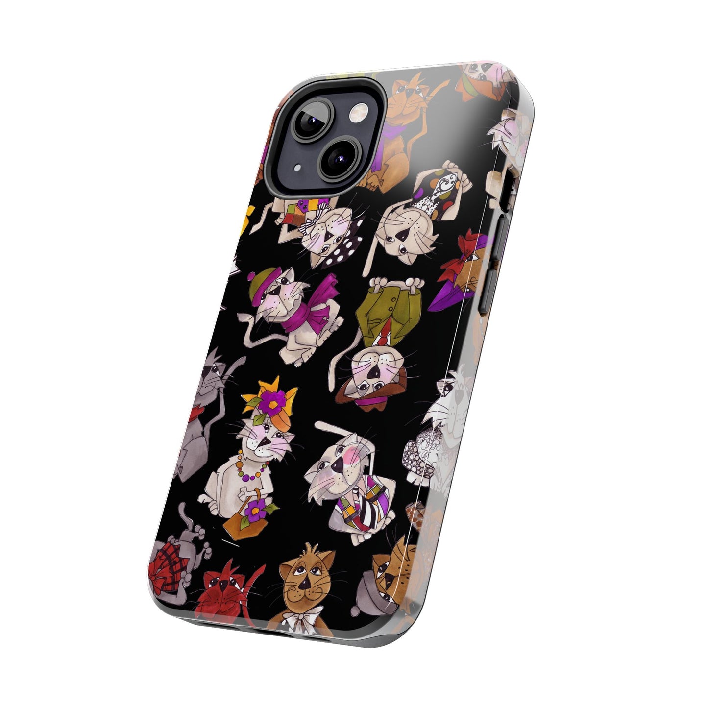 Spice Cats Tossed Black Phone Case