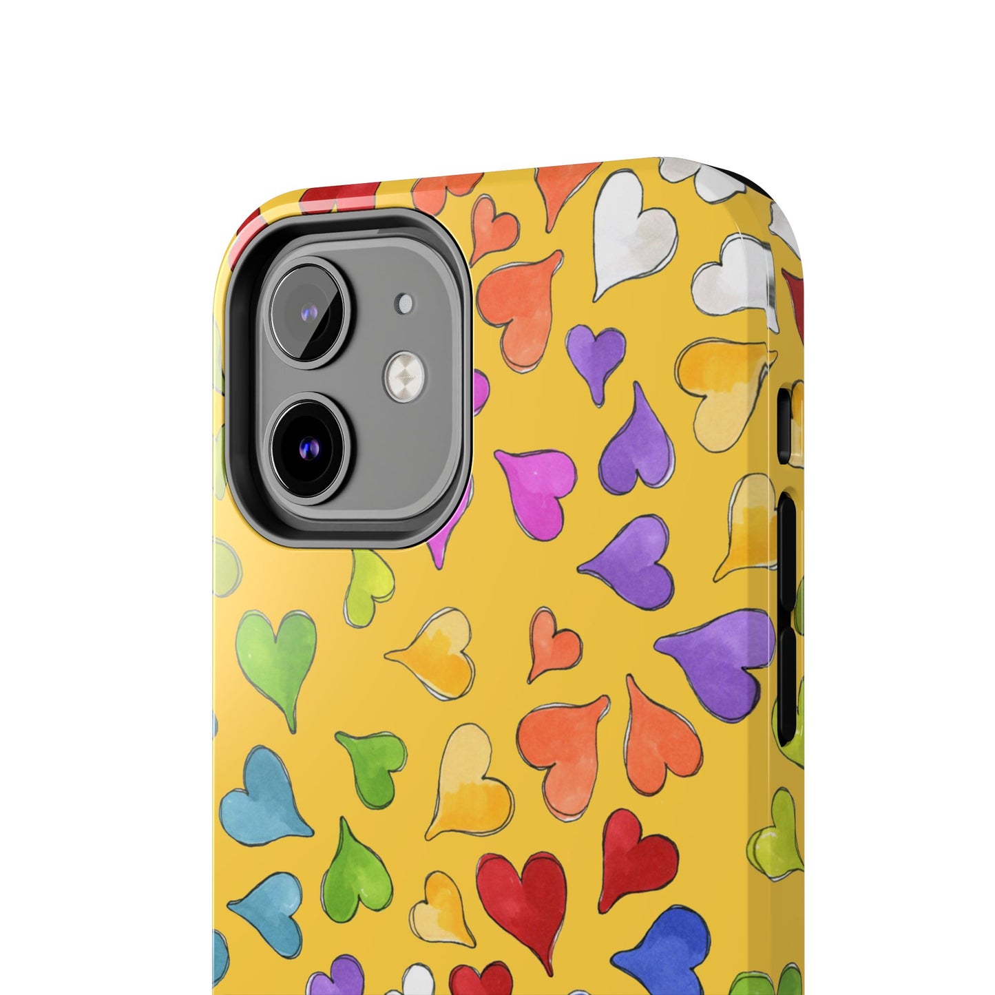 Happy Hearts Yellow Phone Case