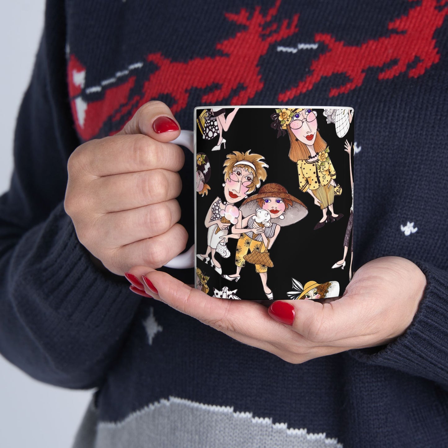 Bee Tossed Black Cup