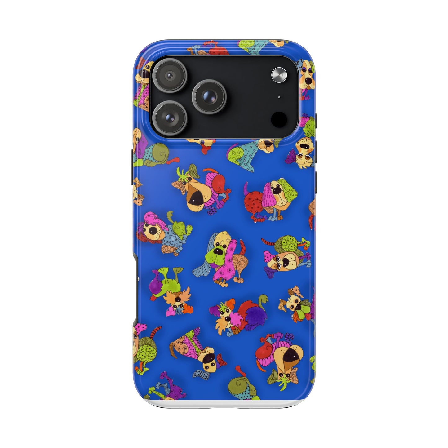 Tossed Happy Dogs Blue Phone Case