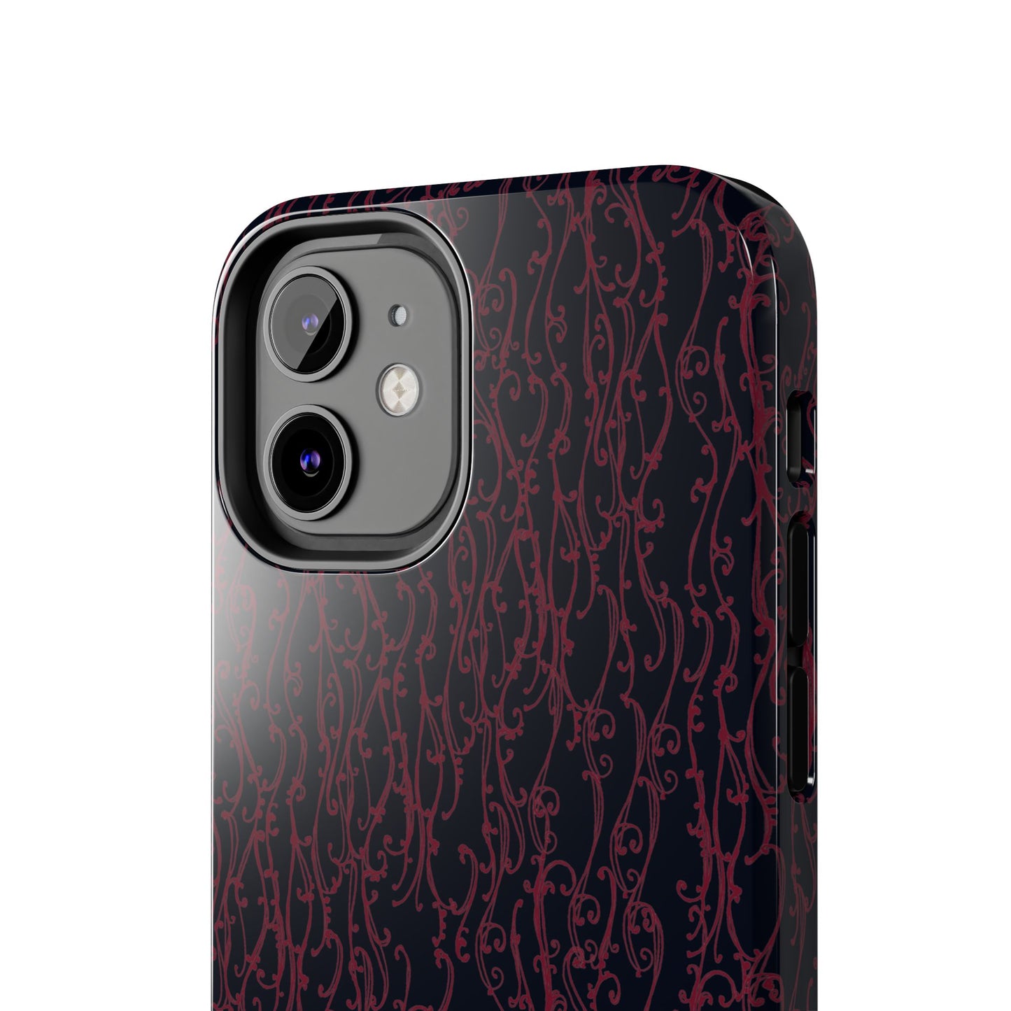 Swan Scroll Black / Red Phone Case
