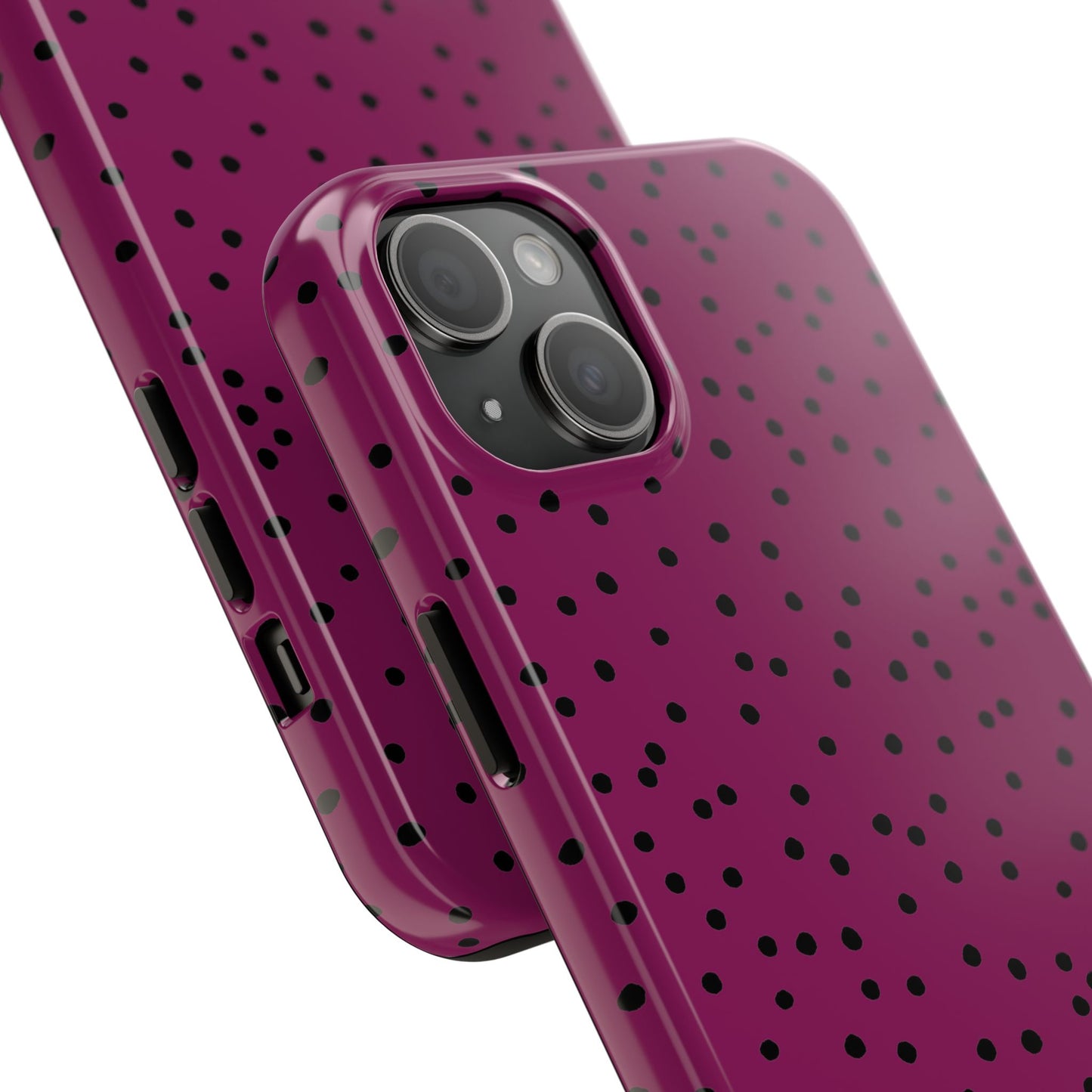 Dinky Dots Burgundy / Black Phone Case
