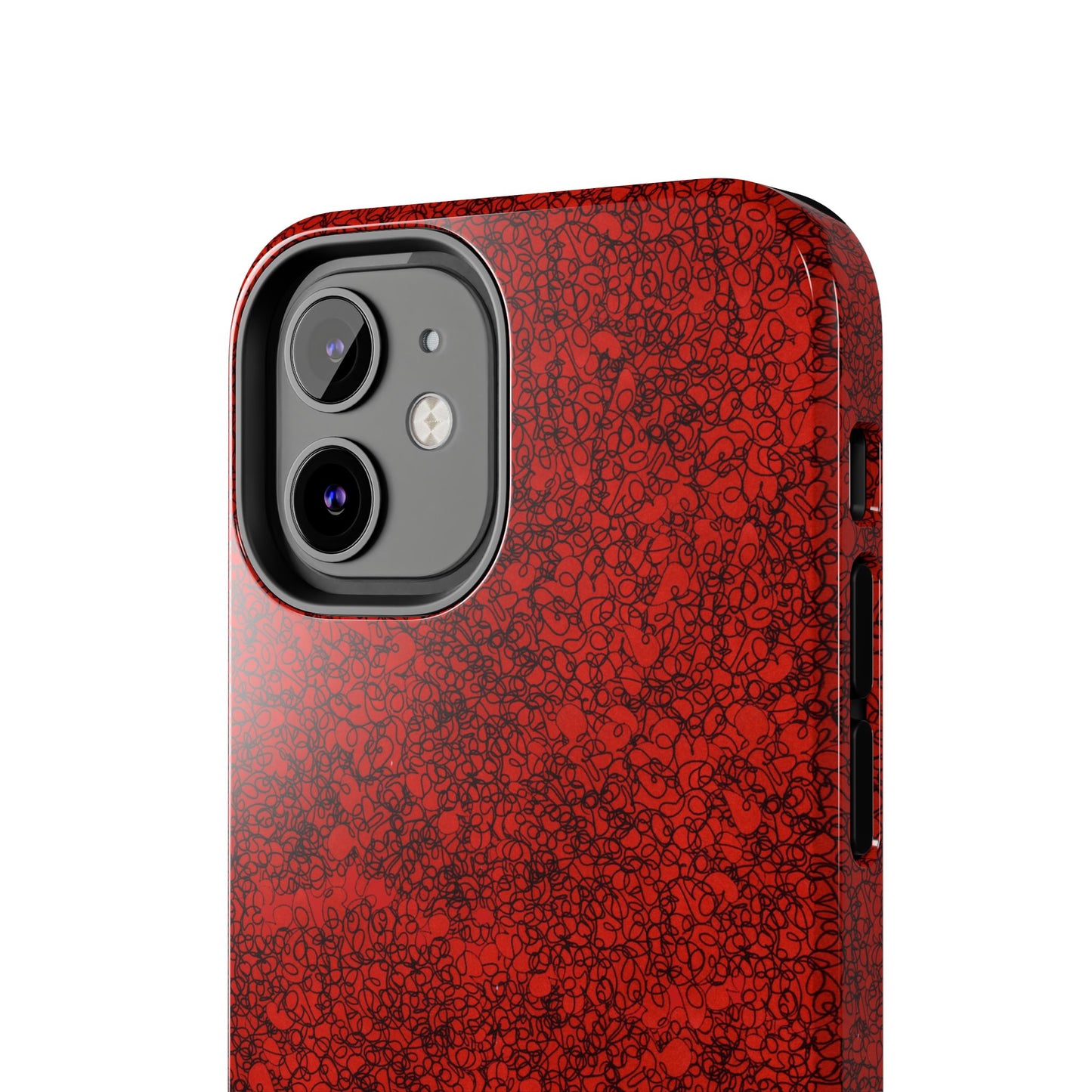 Scribble Red / Black Phone Case