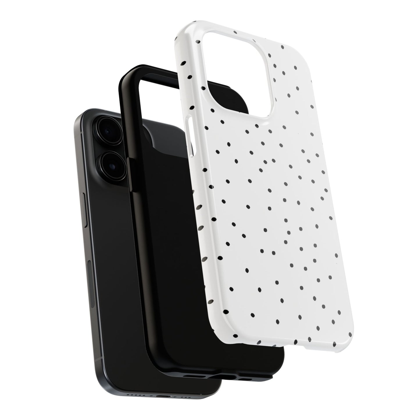 Space Dots White / Black Phone Case