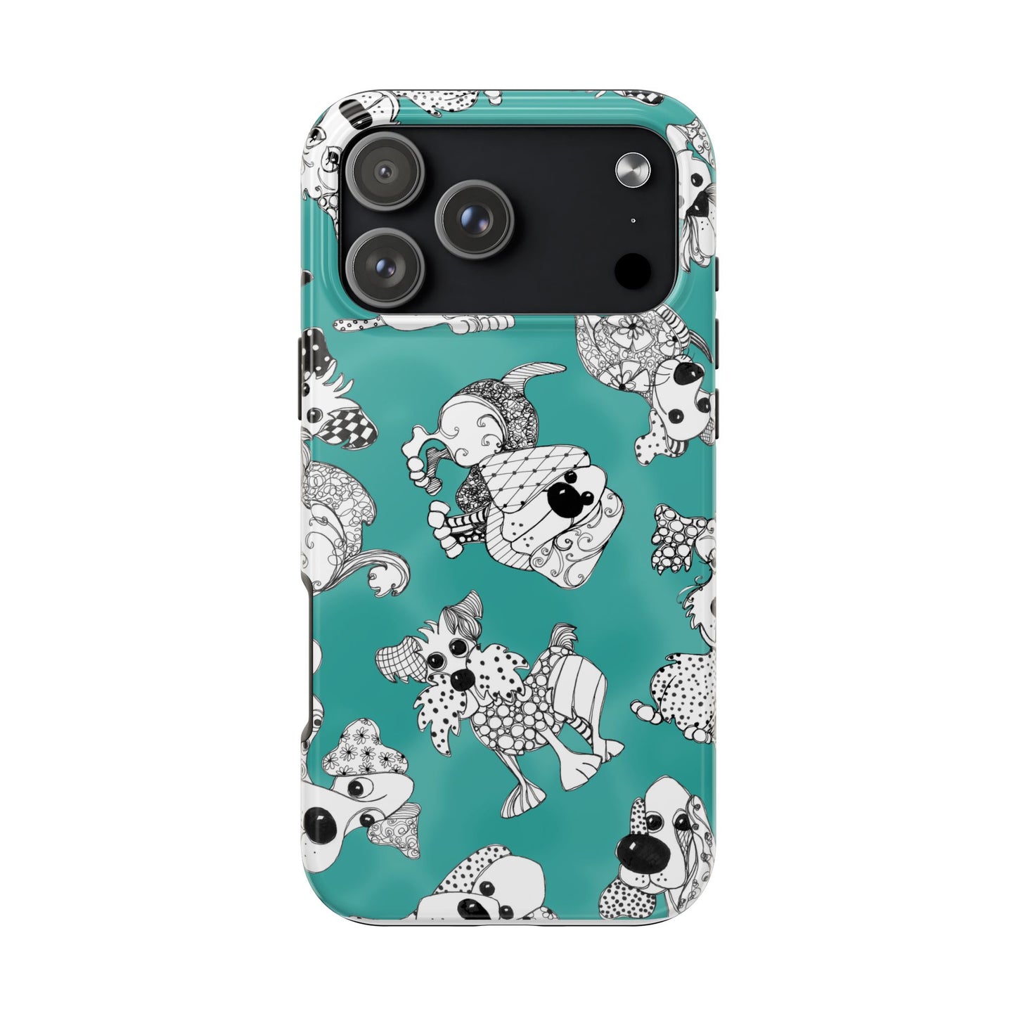 Doodle Dogs Turquoise Phone Case