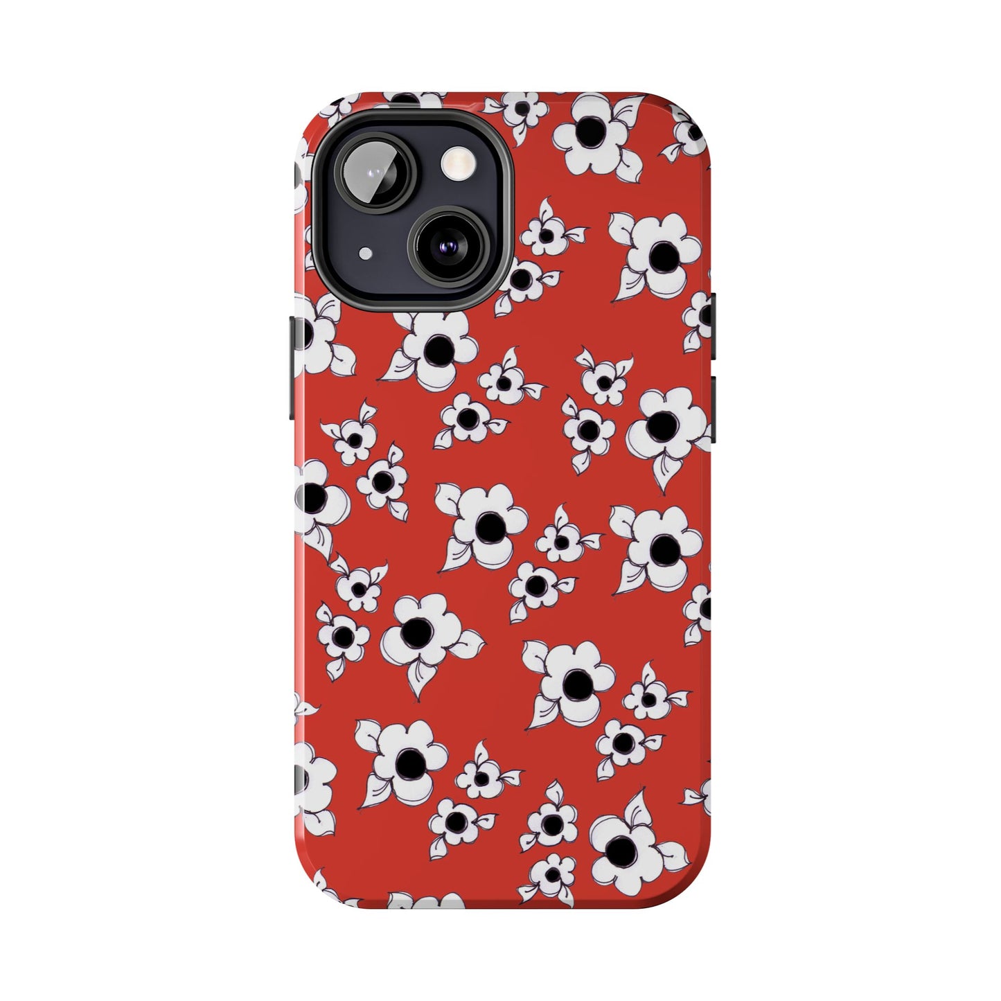 Daisy Cluster Red / Black Phone Case